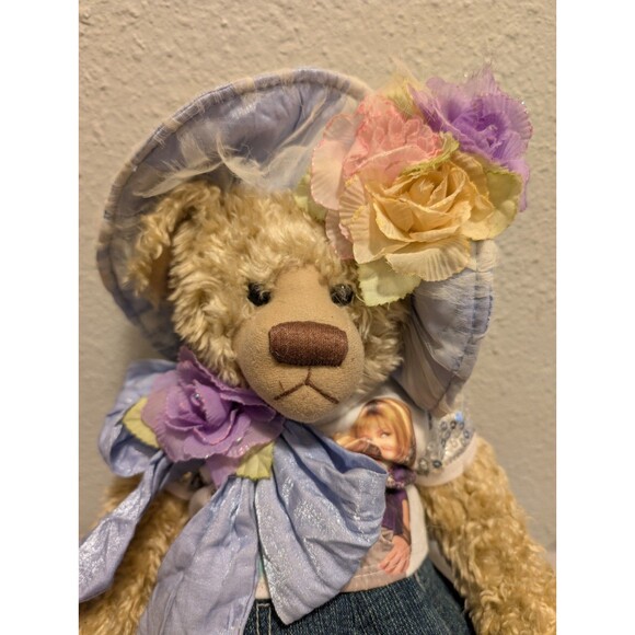 Vintage Helter Collectible Bear 18” w/ Hannah Montana Shirt Jean Skirt Bonnet - Picture 7 of 7